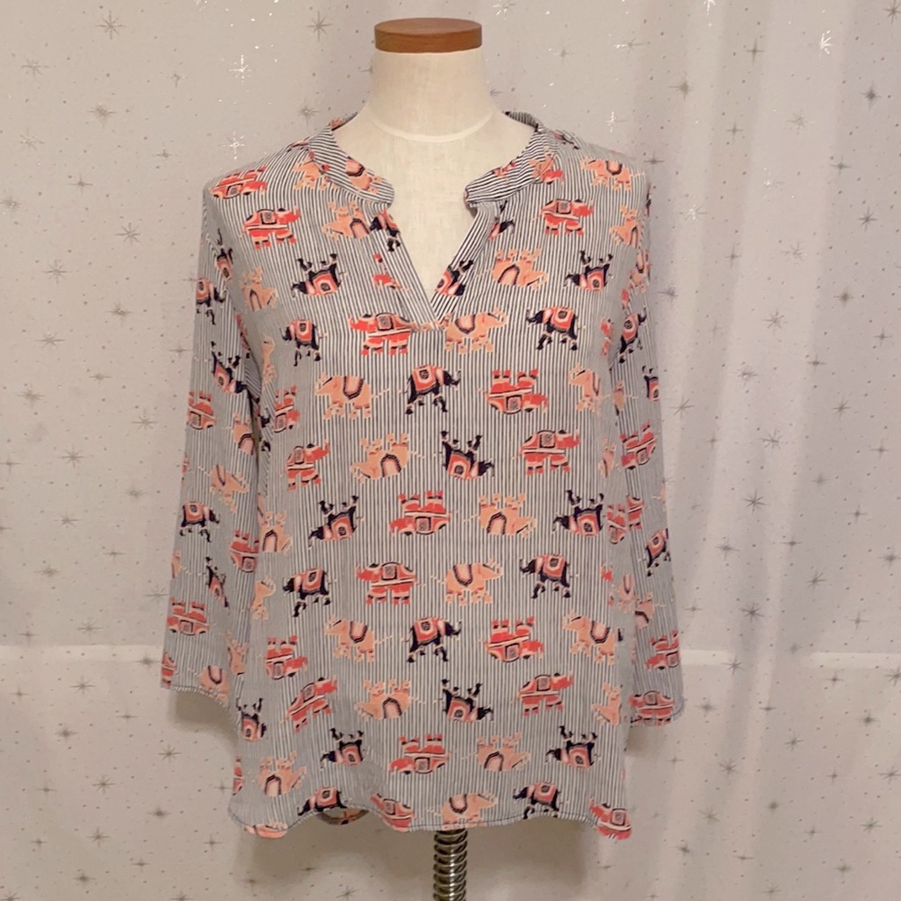 Pink Rose long sleeve blouse Size Large